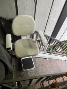 The Pilot Aviator E603 Outdoor Straight Stairlift Aviator E603 Outdoor Beige Folded
