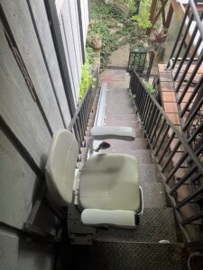 The Pilot Aviator E603 Outdoor Straight Stairlift Aviator E603 Outdoor Beige Folded